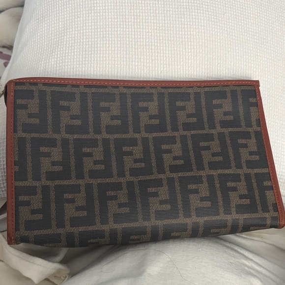 Fendi Classic Red, Brown and Black clutch - Picture 7 of 7